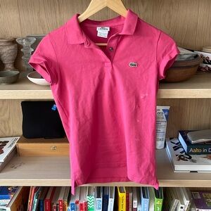 Lacoste hot pink pique polo size 36/us XS